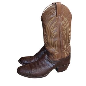 Justin 1840 Vintage 80s Western Riding / Classic Boots Leather RARE Coastal Cow